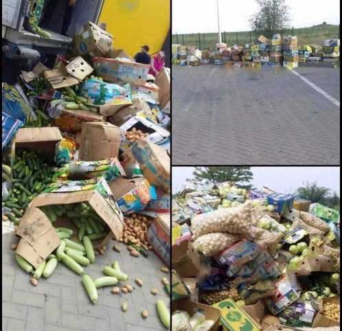 На російському блокпосту українці викинули тонни овочів, бо окупанти не пропускали автівки до Запоріжжя. Фото