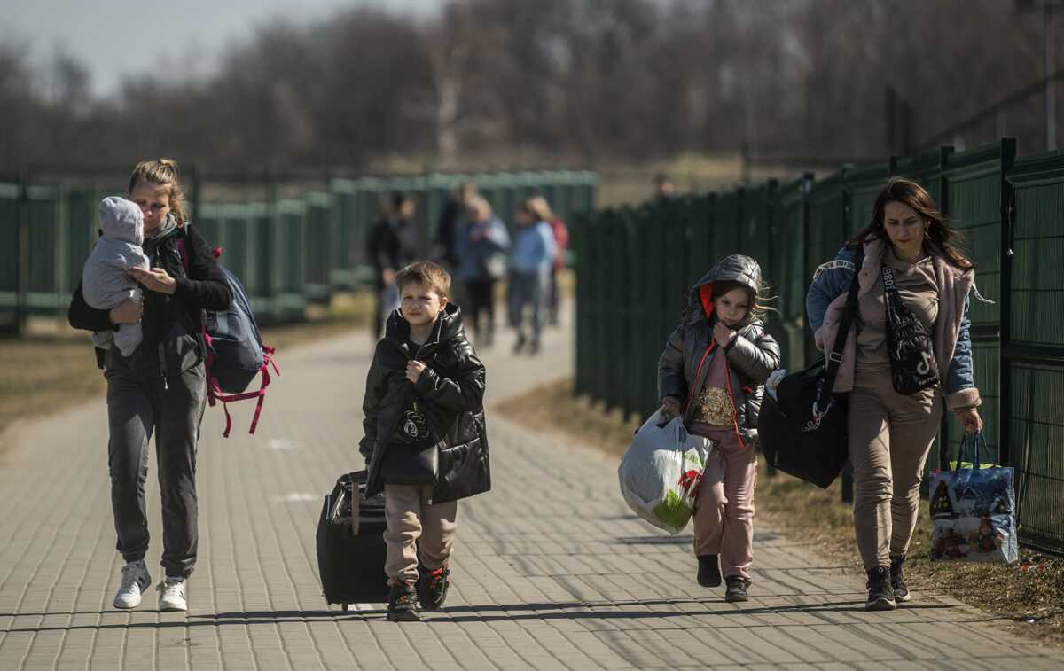 TOPSHOT POLAND UKRAINE RUSSIA CONFLICT REFUGEES