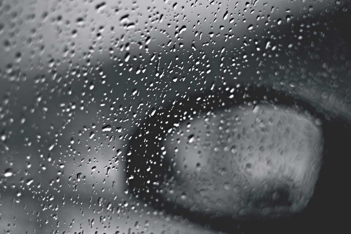rain, car window, nature, gloomy, raindrops, black and white