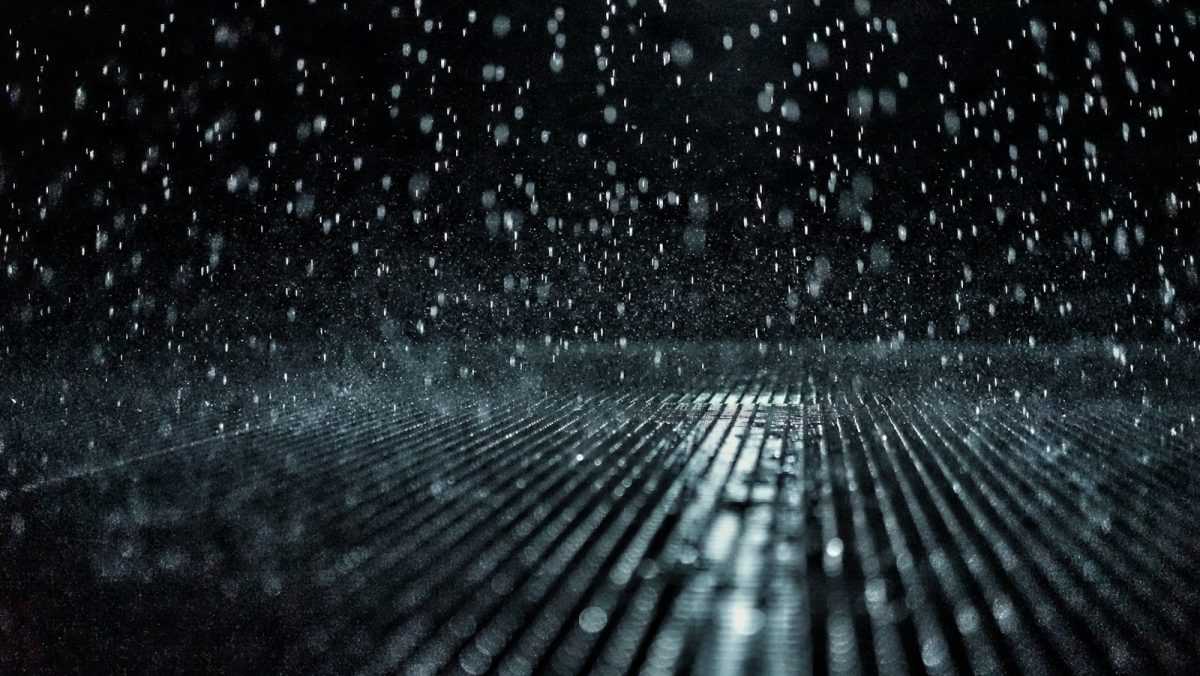 raindrops during nighttime