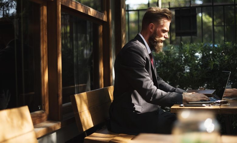 beard, business, business people, cafe, coffee shop, communication, connection, corporate, internet, laptop, man, online, person, suit, table, typing, working, business, business, business, business, business, corporate, corporate, corporate, corporate, typing