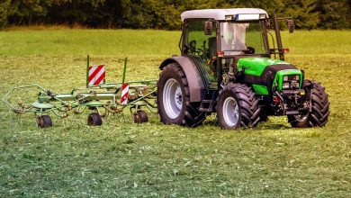 tractor, mower, pasture, meadow, agriculture, mow, harvest, grass, arable, technology, machine, nature, agricultural machine, field, work, landscape