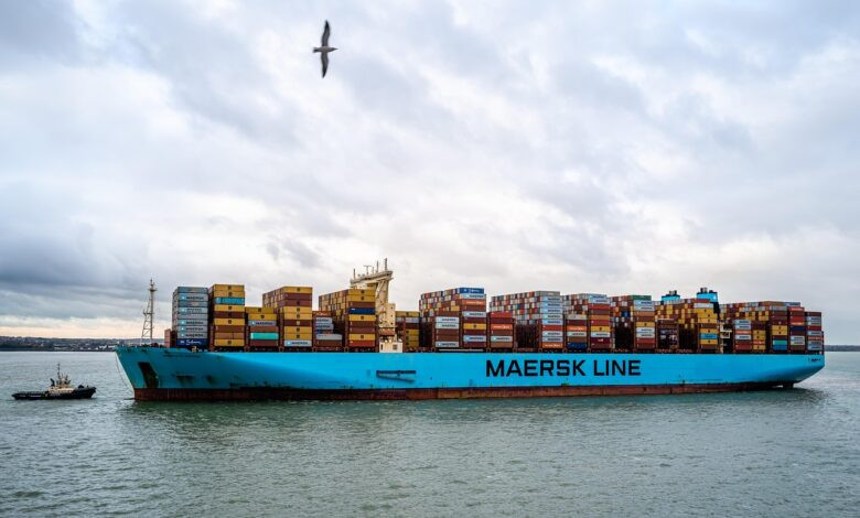 container ship, freighter, maersk, cargo ship, maersk, maersk, maersk, maersk, maersk