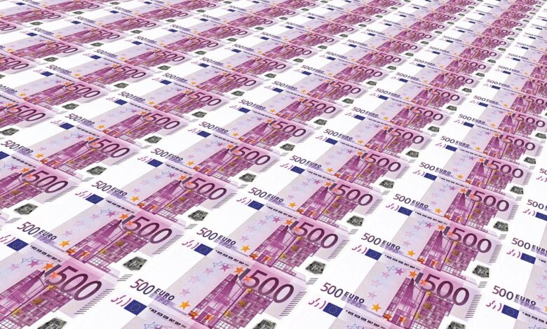 glut of money, 500 euro, euro, stack, money, currency, euro sign, dollar bill, banknotes, paper money, finance, worth, pay, seem, lots, euro, money, money, money, money, money