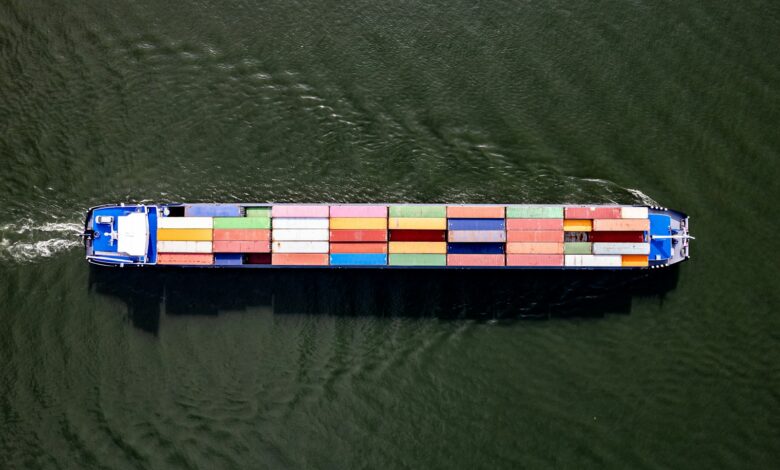 a large container ship in a body of water