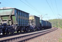 a train on the railway tracks