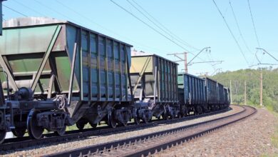 a train on the railway tracks