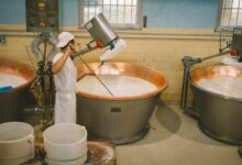 a person washing a sink