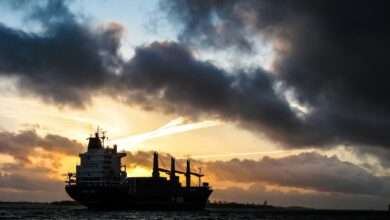 ship sailing during sunset