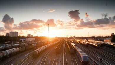 train station during golden hour